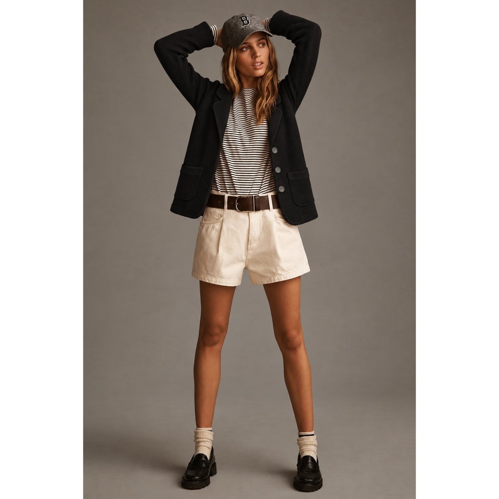 Banana Republic Women's XS Black Wool Blend Knit Blazer Cardigan Preppy $180